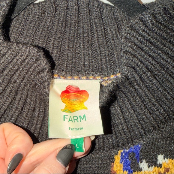 Farm Rio Arabesque Balloon-Sleeve Sweater Size Large - Picture 8 of 12